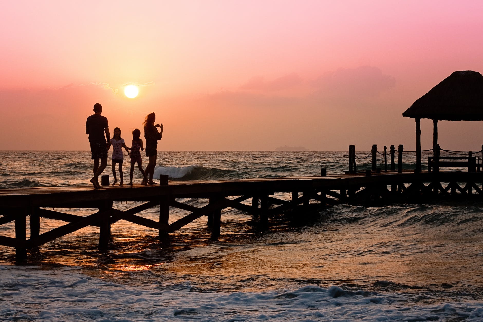 family travelling in bali